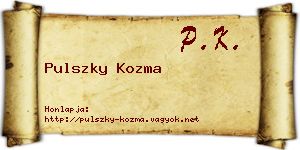Pulszky Kozma névjegykártya